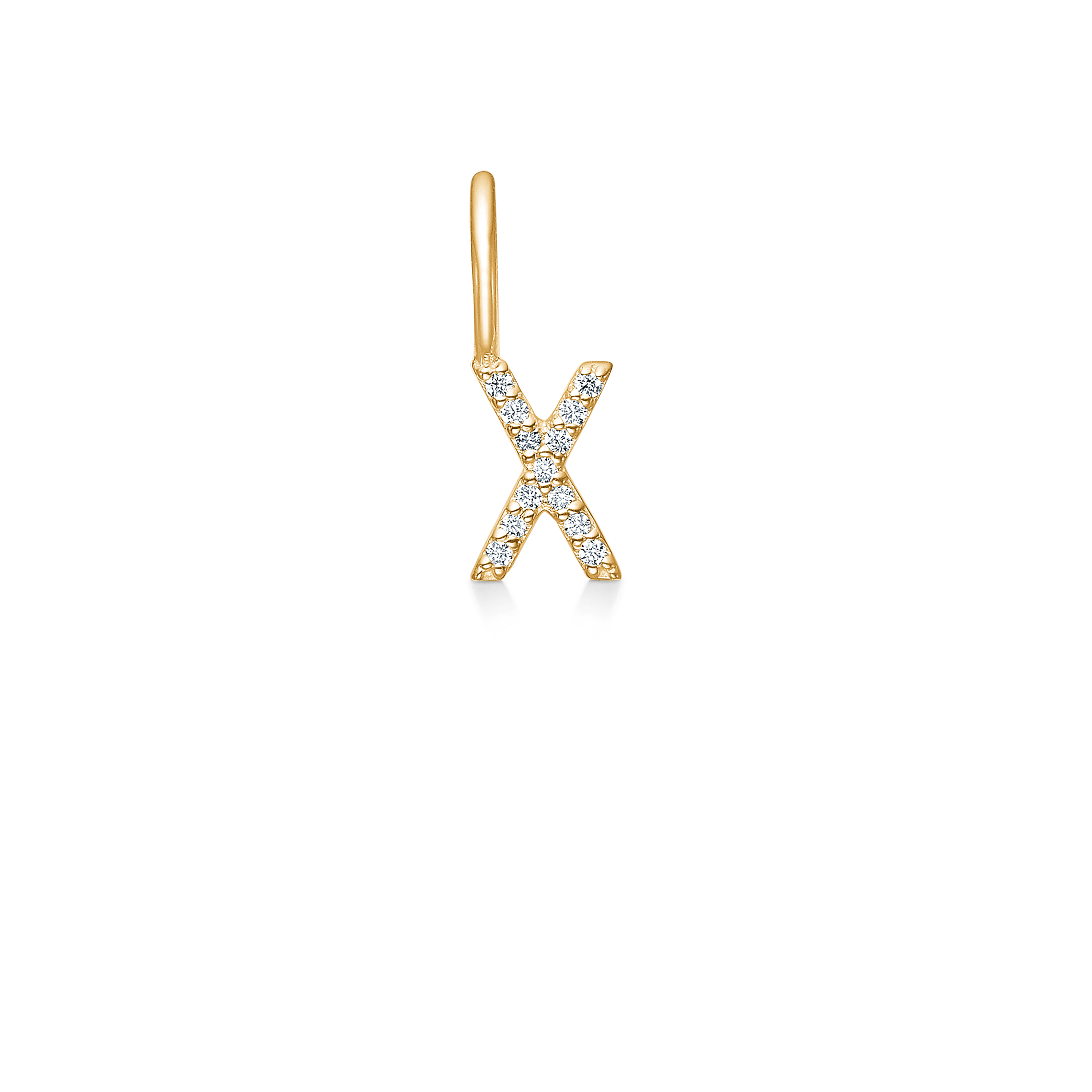 My X Diamond Pendant - 18kt Yellow Gold