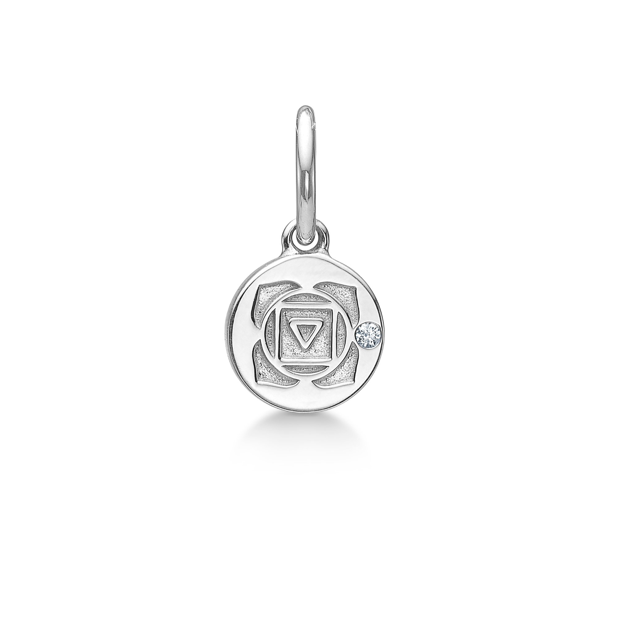 Inner Peace Root Chakra Pendant - 18kt White Gold