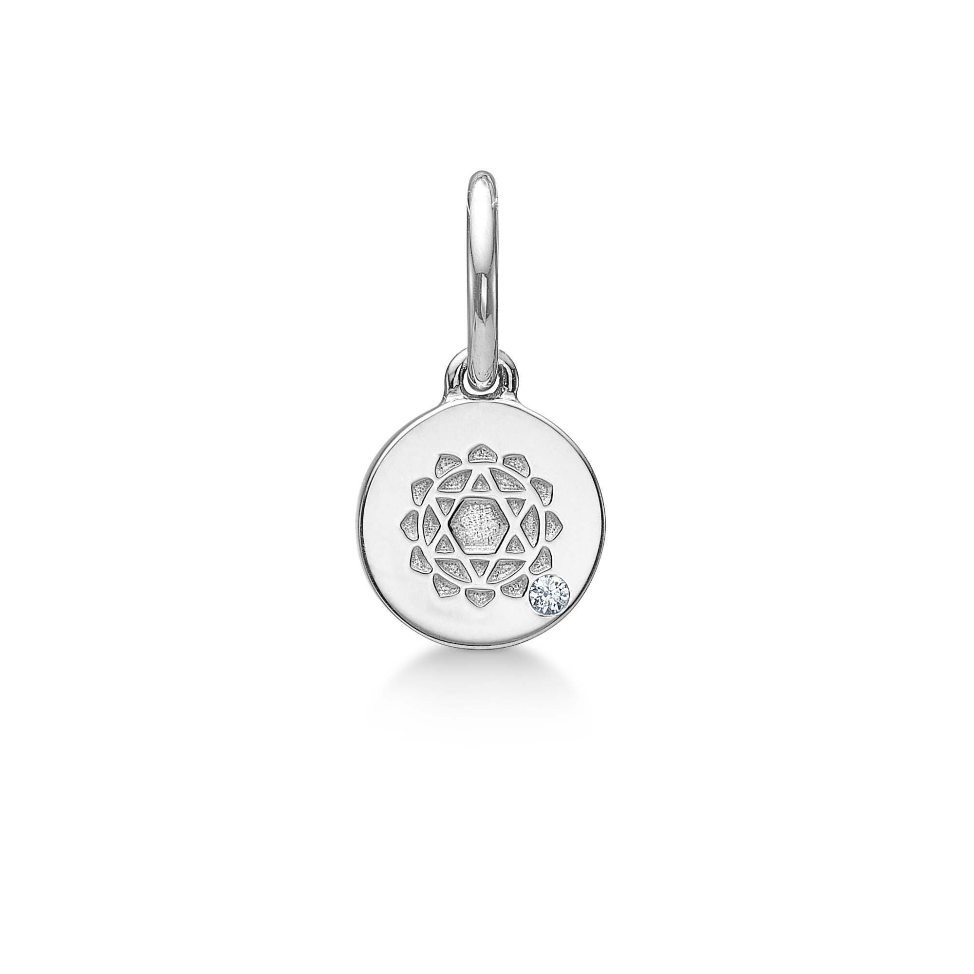 Inner Peace Heart Chakra Pendant - 18kt White Gold