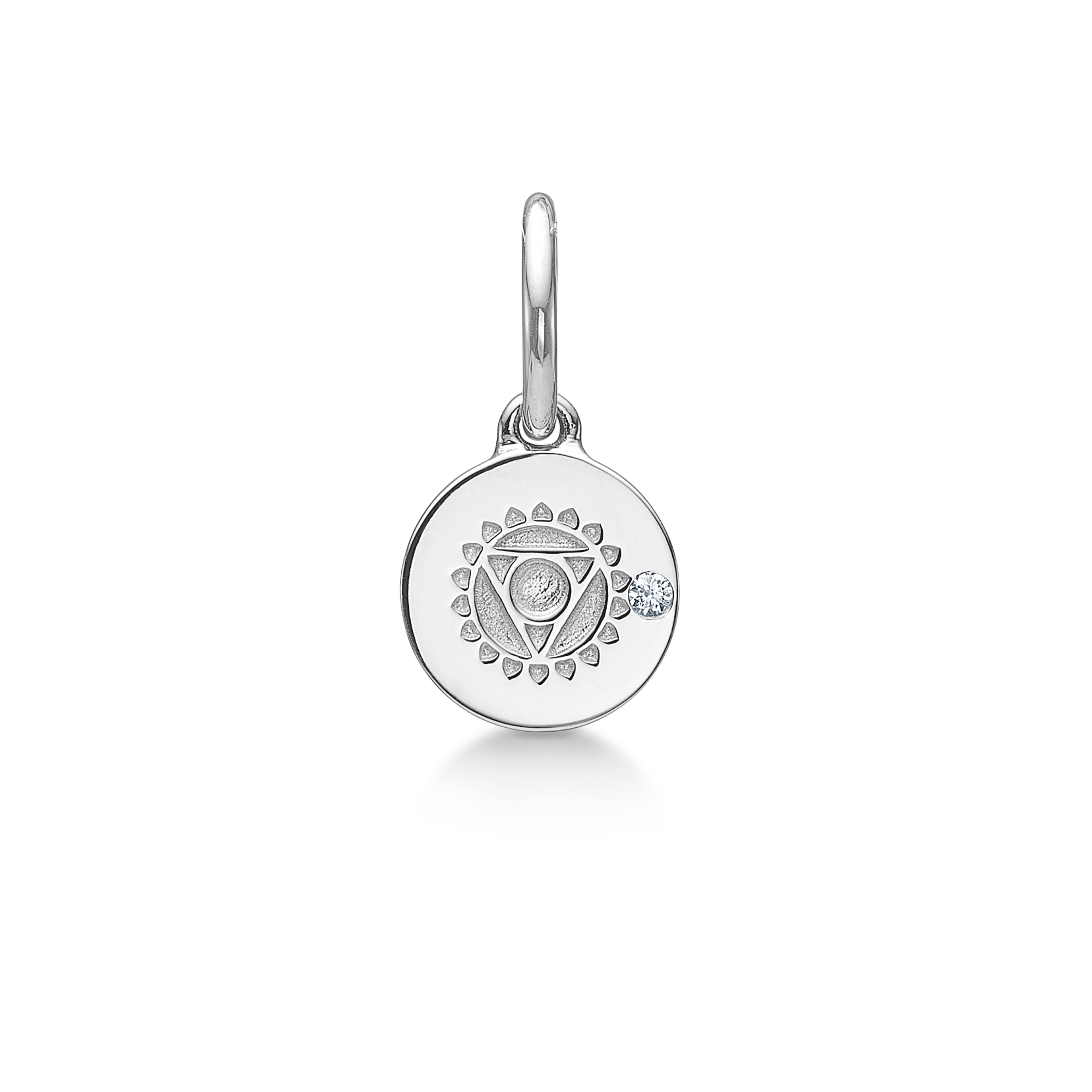 Inner Peace Throat Chakra Pendant - 18kt White Gold