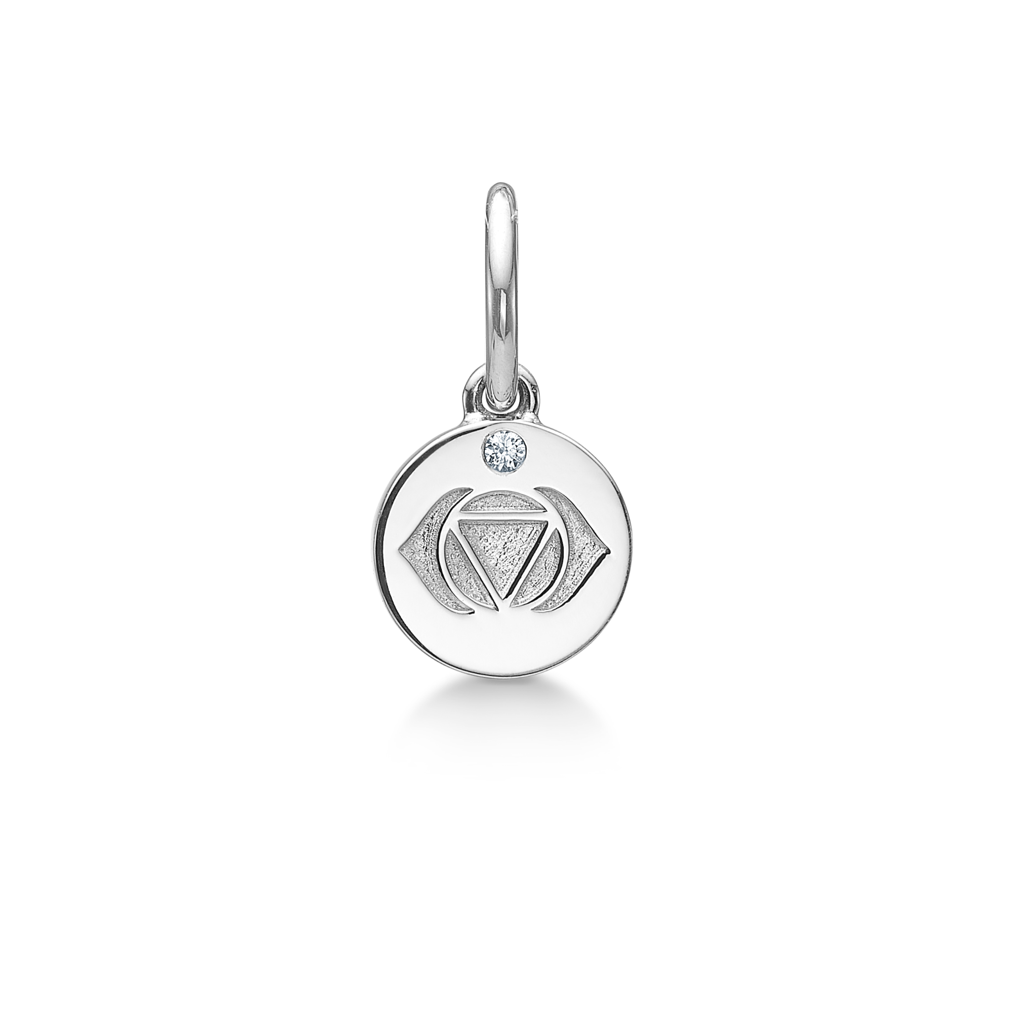 Inner Peace Third Eye Chakra Pendant - 18kt White Gold