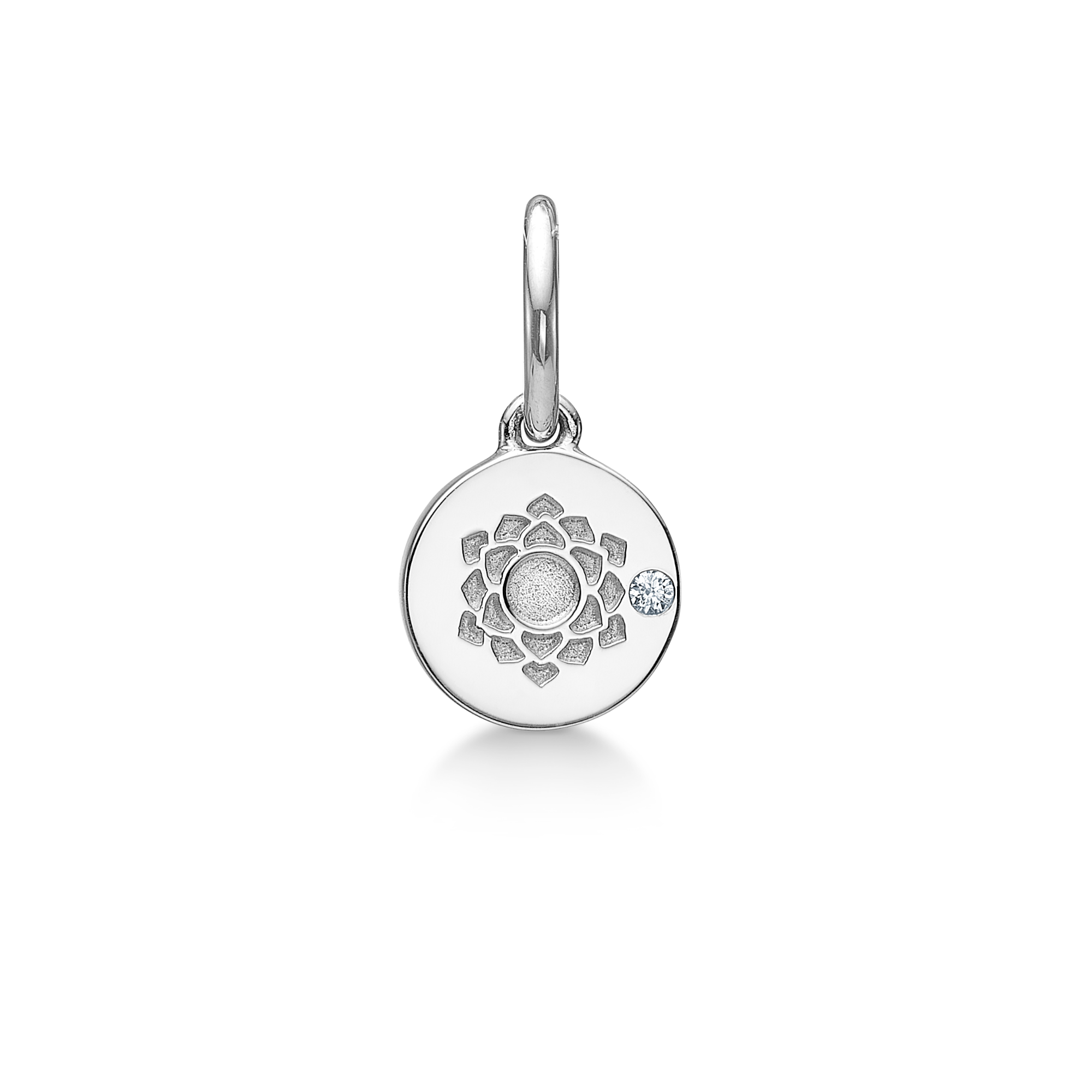 Inner Peace Crown Chakra Pendant - 18kt White Gold