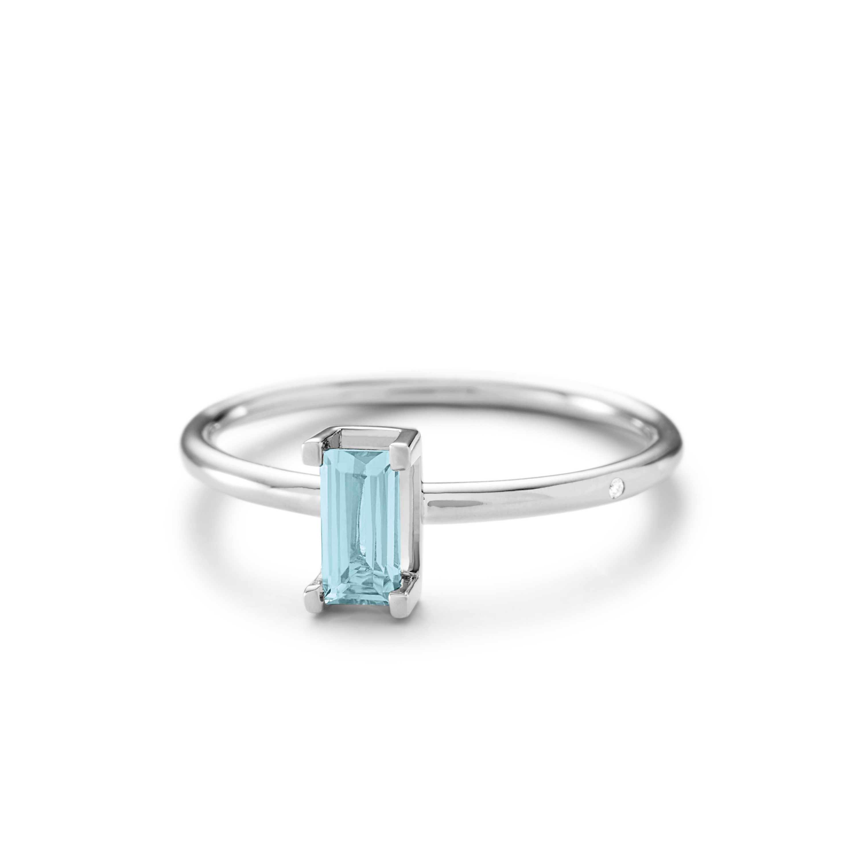 Nord Blue Ring S Turned - 18kt White Gold