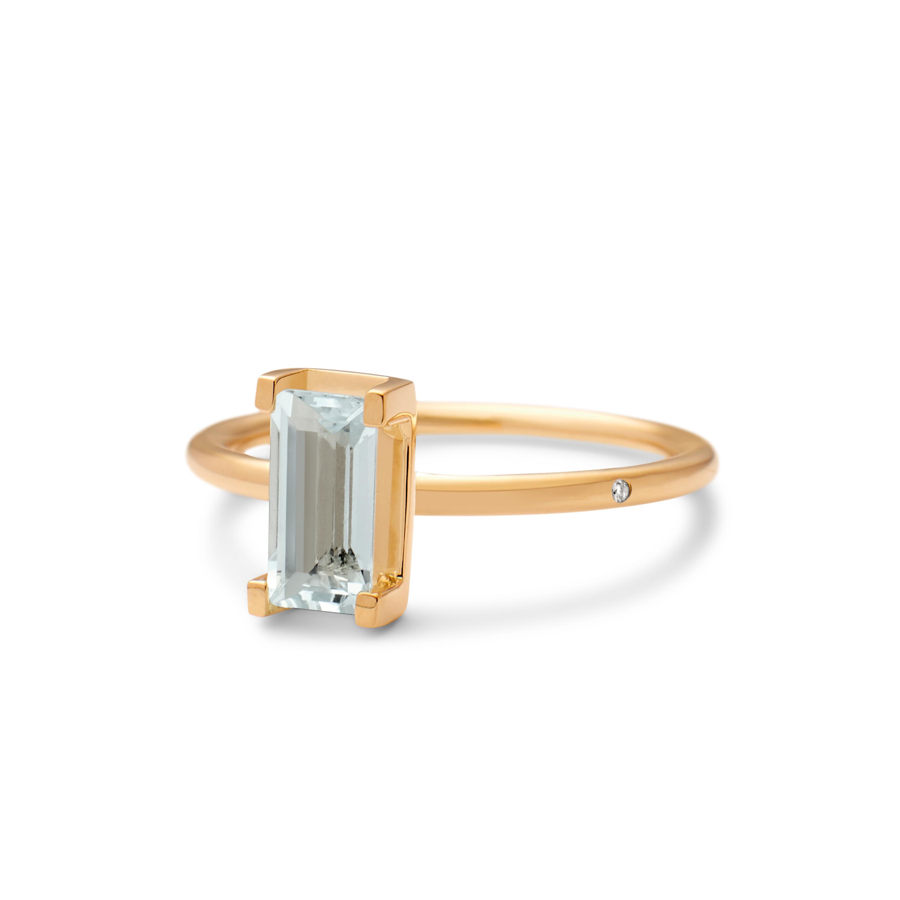 Nord Blue Ring Turned - 18kt Yellow Gold