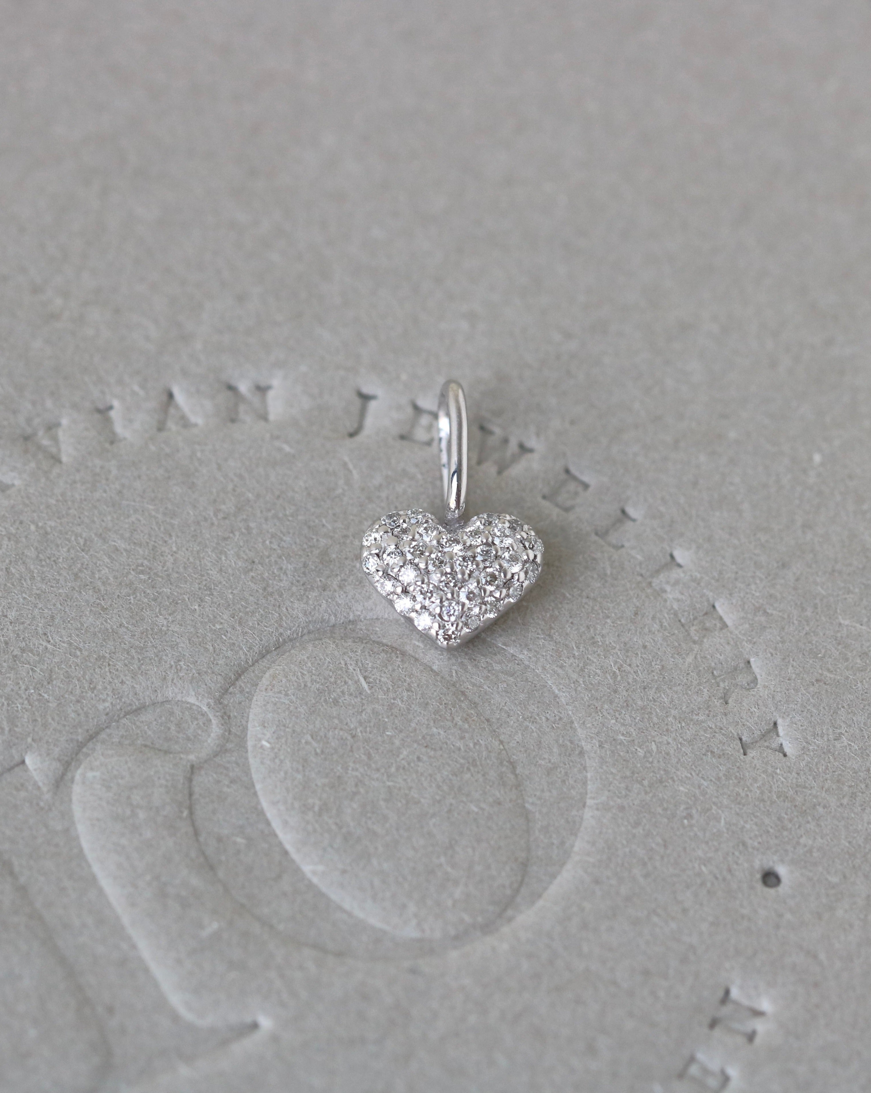 Symbols Heart Diamant Anheng - 18kt Hvitt Gull