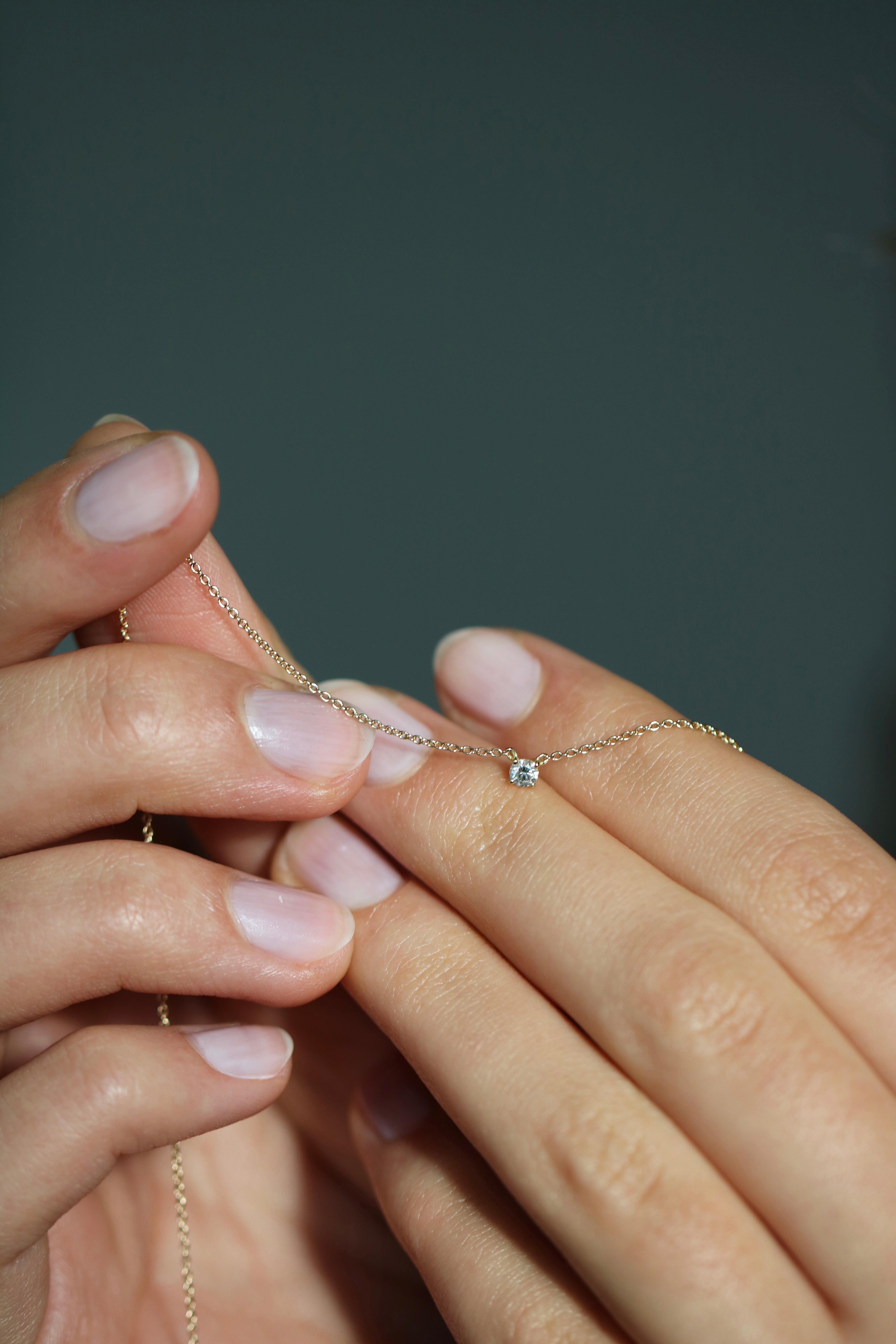 Rock Classic Floating Diamant halskjede - 18kt Gult gull